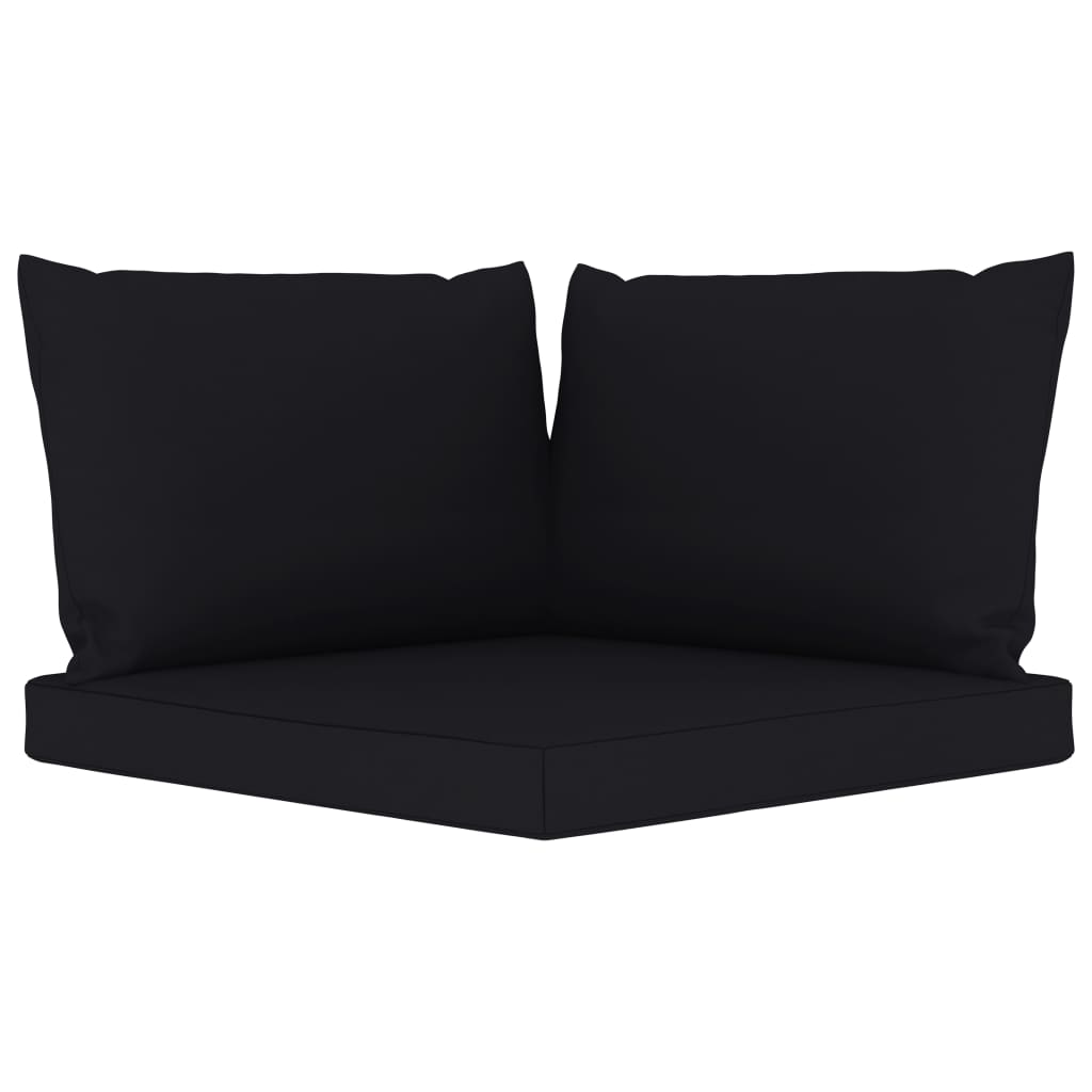 9 pcs conjunto lounge de jardim com almofadões pretos