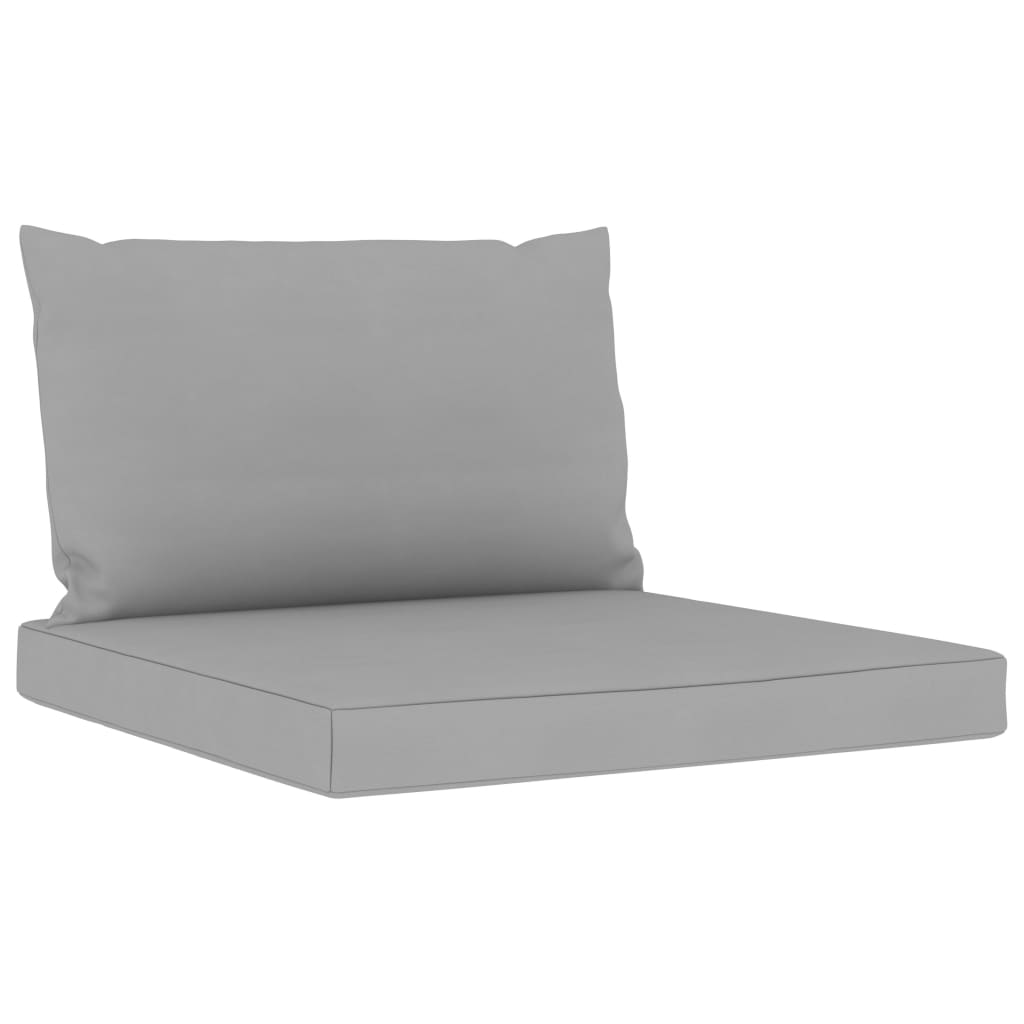 9 pcs conjunto lounge para jardim com almofadões cinzentos