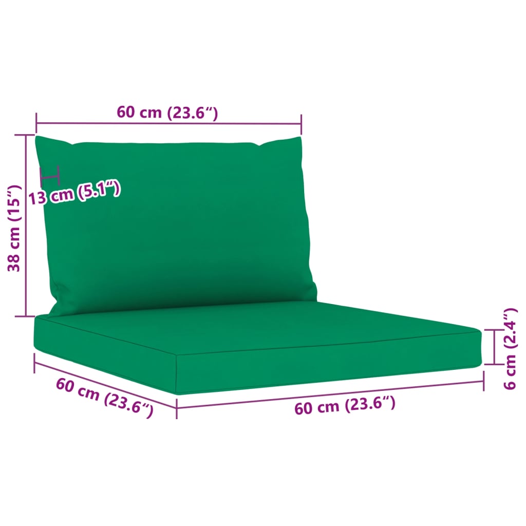 9 pcs conjunto lounge para jardim com almofadões verdes