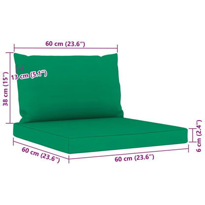 9 pcs conjunto lounge para jardim com almofadões verdes