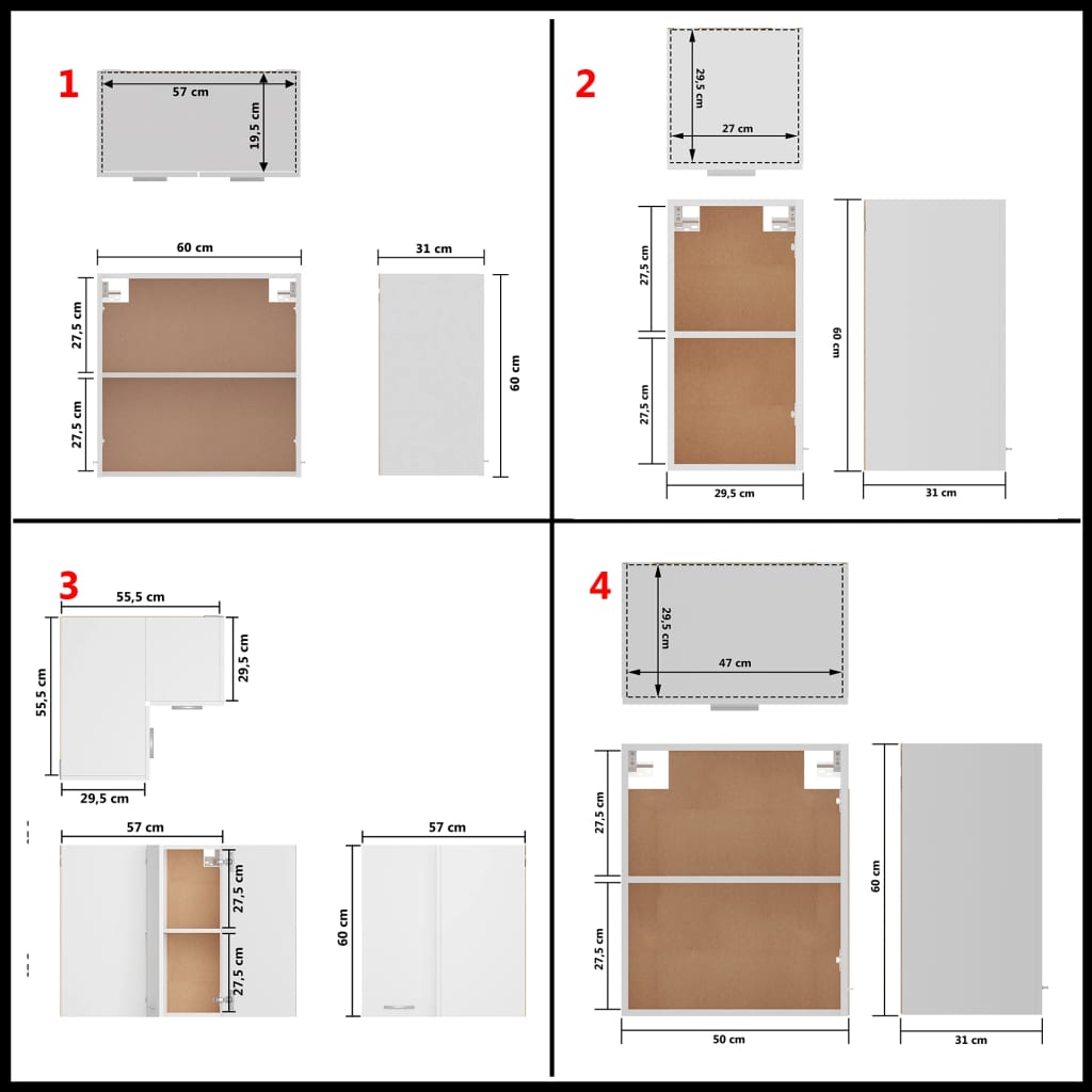 14 pcs conjunto armários de cozinha contraplacado branco