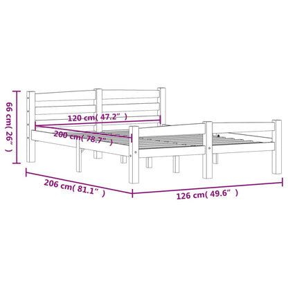 Estrutura de cama 120x200 cm pinho maciço