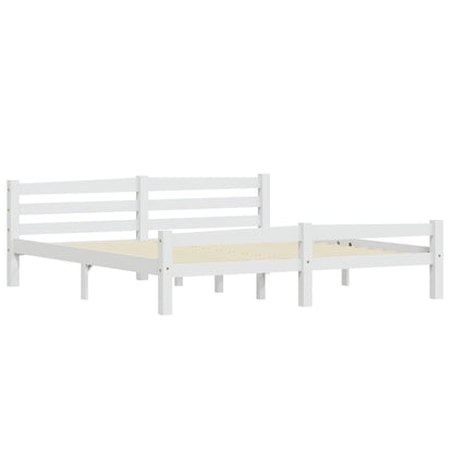 Estrutura de cama em pinho maciço 180x200 cm branco