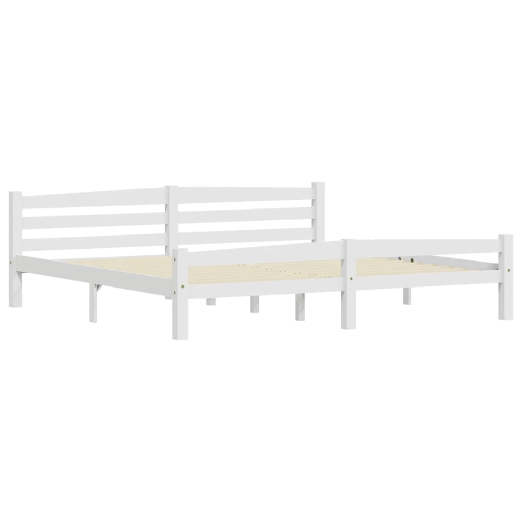 Estrutura de cama 200x200 cm pinho maciço branco