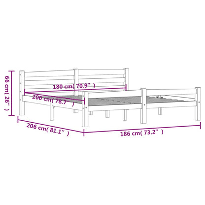 Estrutura de cama 180x200 cm pinho maciço castanho mel