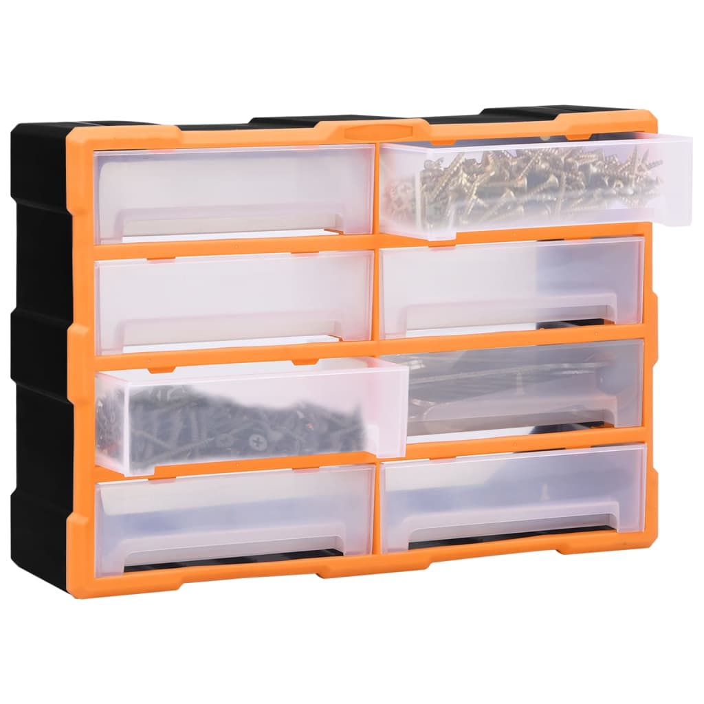 Caixa organizadora com 8 gavetas grandes 52x16x37 cm