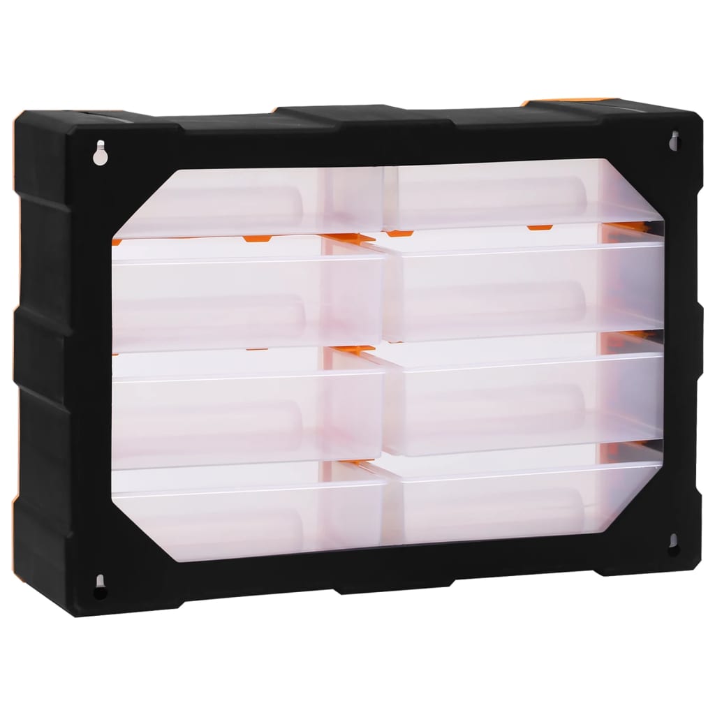 Caixa organizadora com 8 gavetas grandes 52x16x37 cm