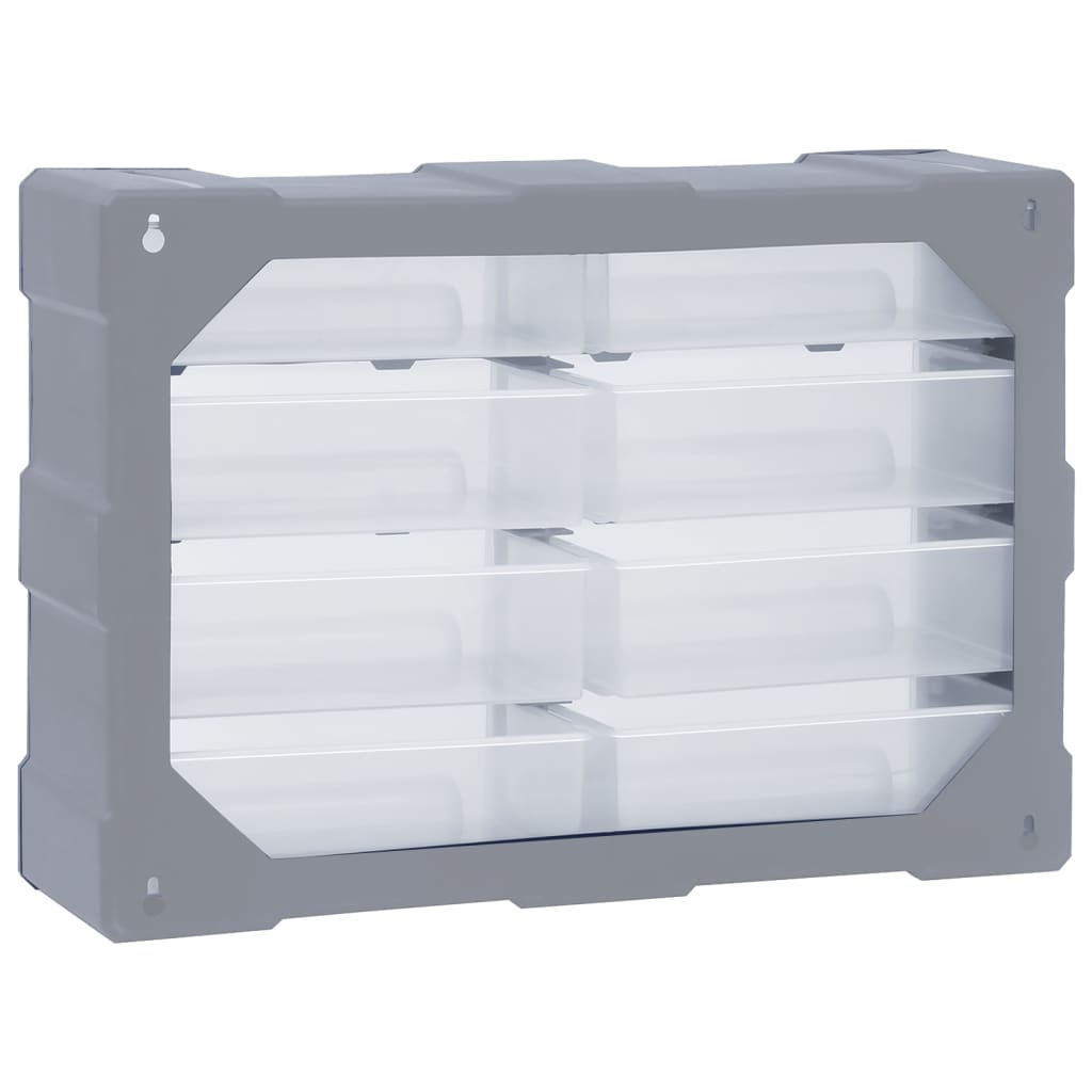 Caixa organizadora com 8 gavetas grandes 52x16x37 cm