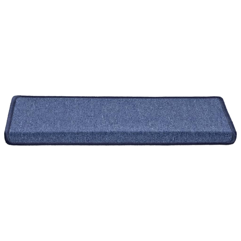 Tapetes de escadas 10 pcs 65x21x4 cm azul