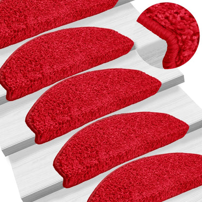 Tapetes de escadas 10 pcs 65x21x4 cm vermelho