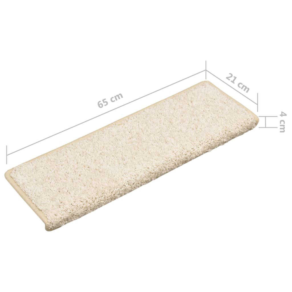 Tapetes de escadas 10 pcs 65x21x4 cm branco