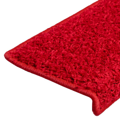 Tapetes de escadas 5 pcs 65x21x4 cm vermelho