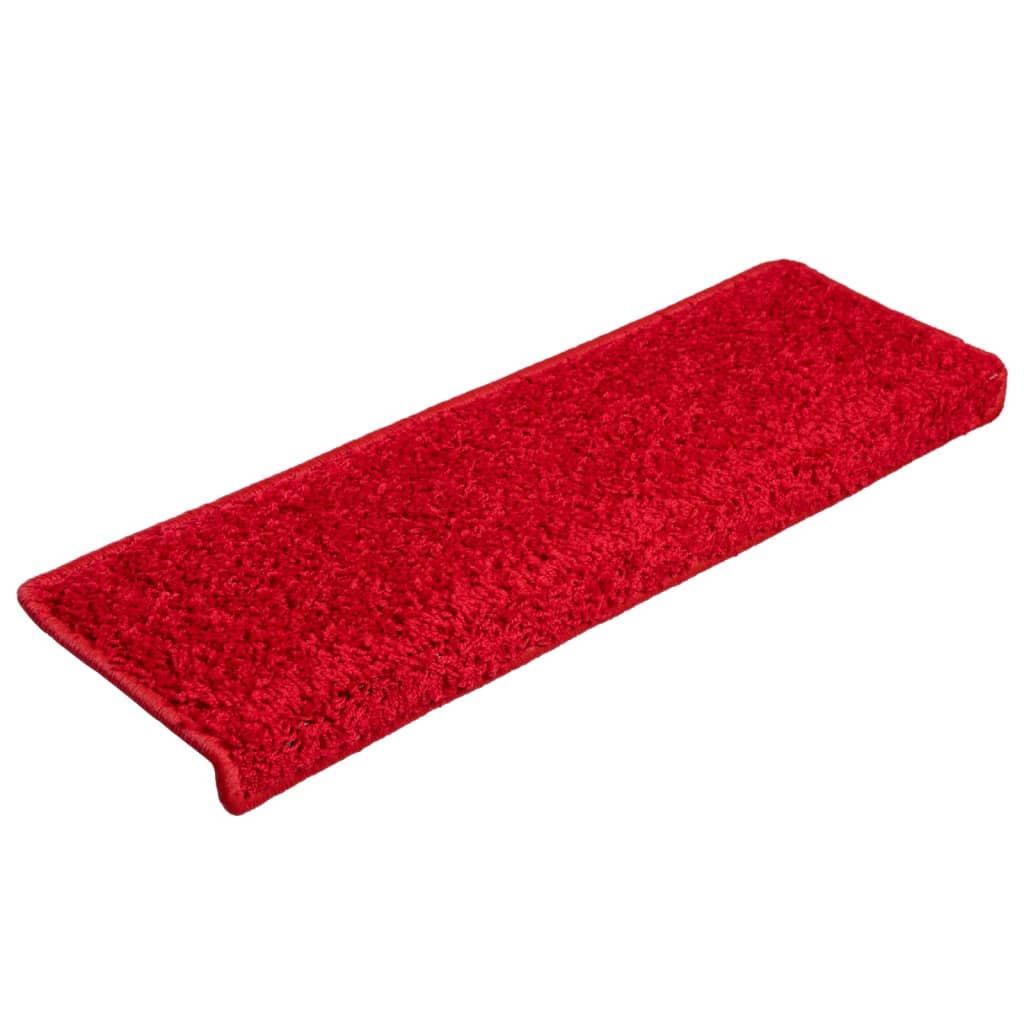 Tapetes de escadas 10 pcs 65x21x4 cm vermelho