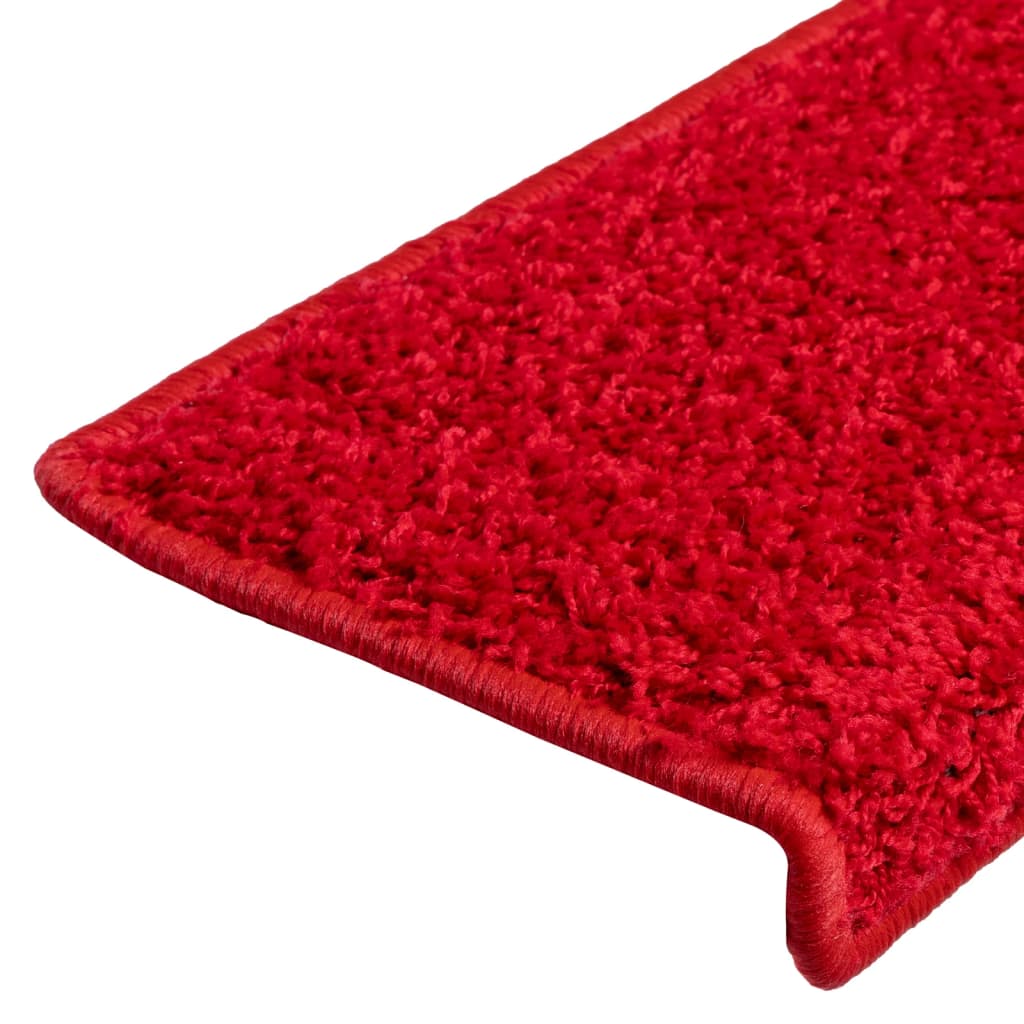 Tapetes de escadas 10 pcs 65x21x4 cm vermelho