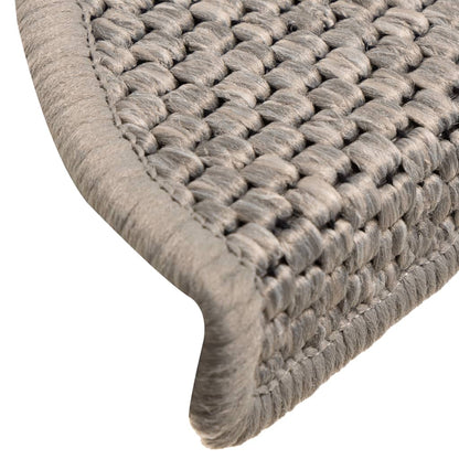 Tapetes escada adesivos aspeto sisal 15pcs 56x17x3 cinza-acast.