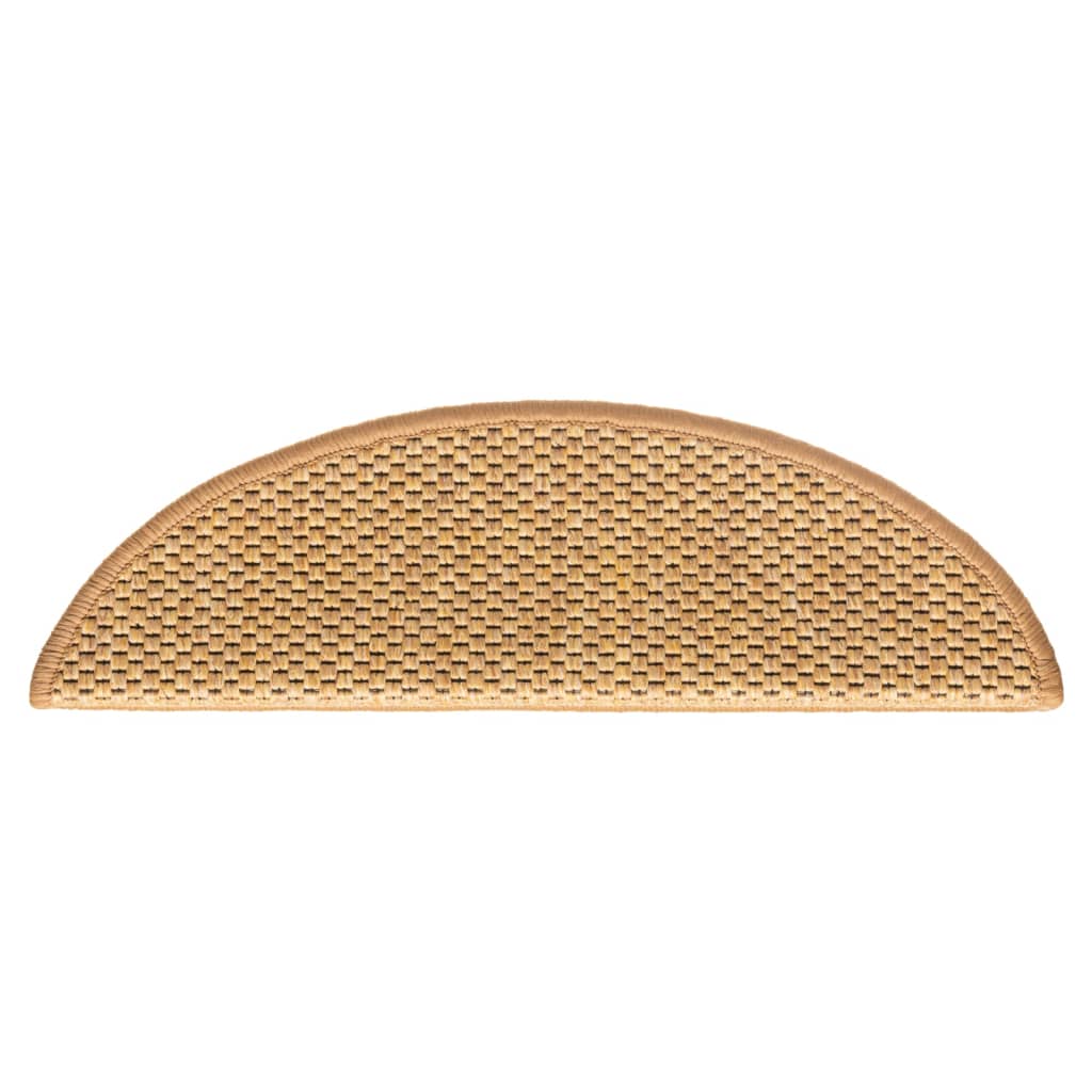 Tapetes escada adesivos aspeto sisal 15 pcs 56x17x3 cm laranja