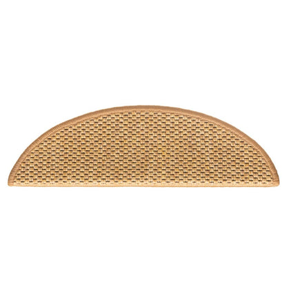 Tapetes escada adesivos aspeto sisal 15 pcs 56x17x3 cm laranja