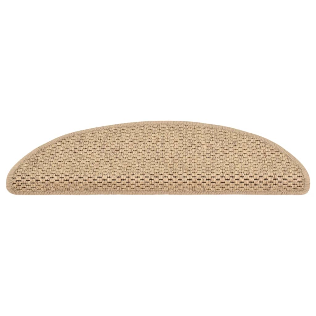 Tapetes escada adesivos aspeto sisal 15 pcs 56x17x3cm cor areia