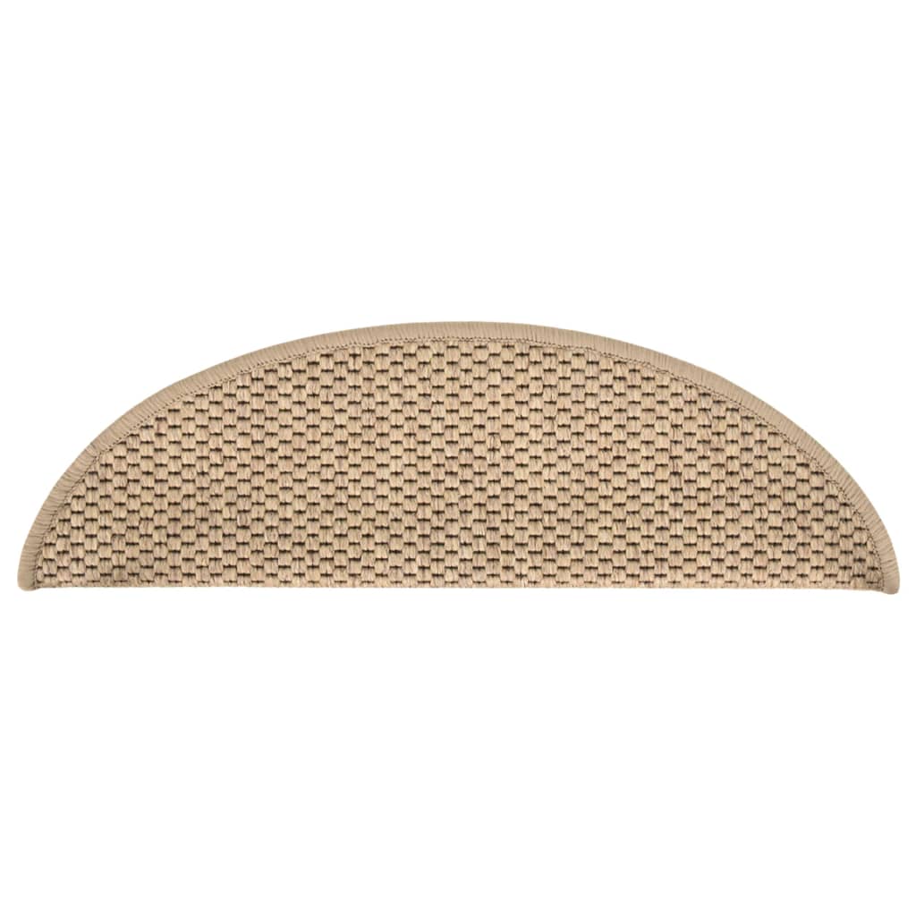 Tapetes escada adesivos aspeto sisal 15 pcs 56x17x3cm cor areia