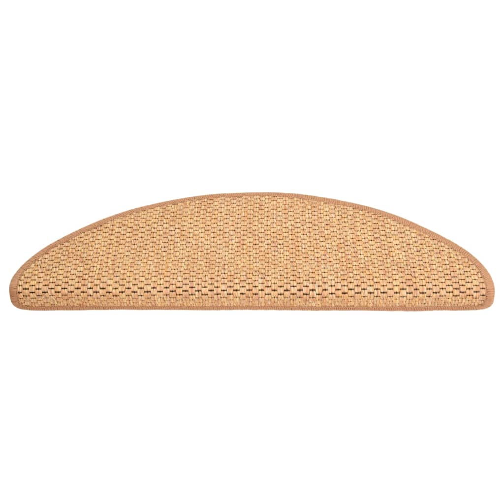 Tapetes escada adesivos aspeto sisal 15 pcs 65x21x4 cm laranja