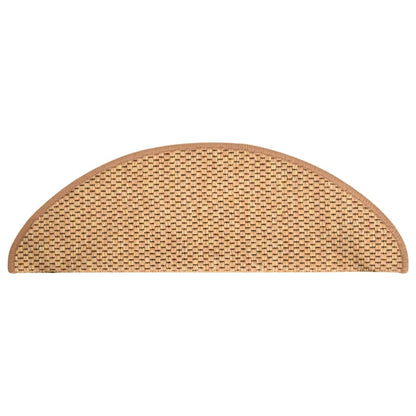 Tapetes escada adesivos aspeto sisal 15 pcs 65x21x4 cm laranja