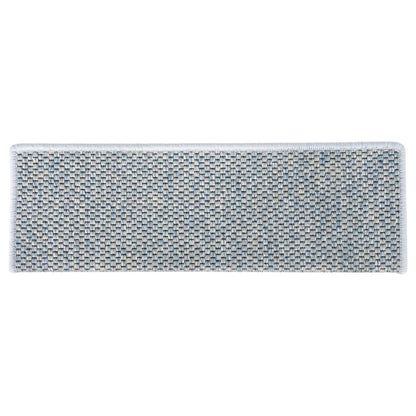 Tapetes escada adesivos aspeto sisal 15 pcs 65x21x4 cm azul