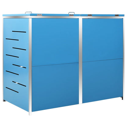 Abrigo duplo para caixote do lixo 138x77,5x112,5 cm aço inox