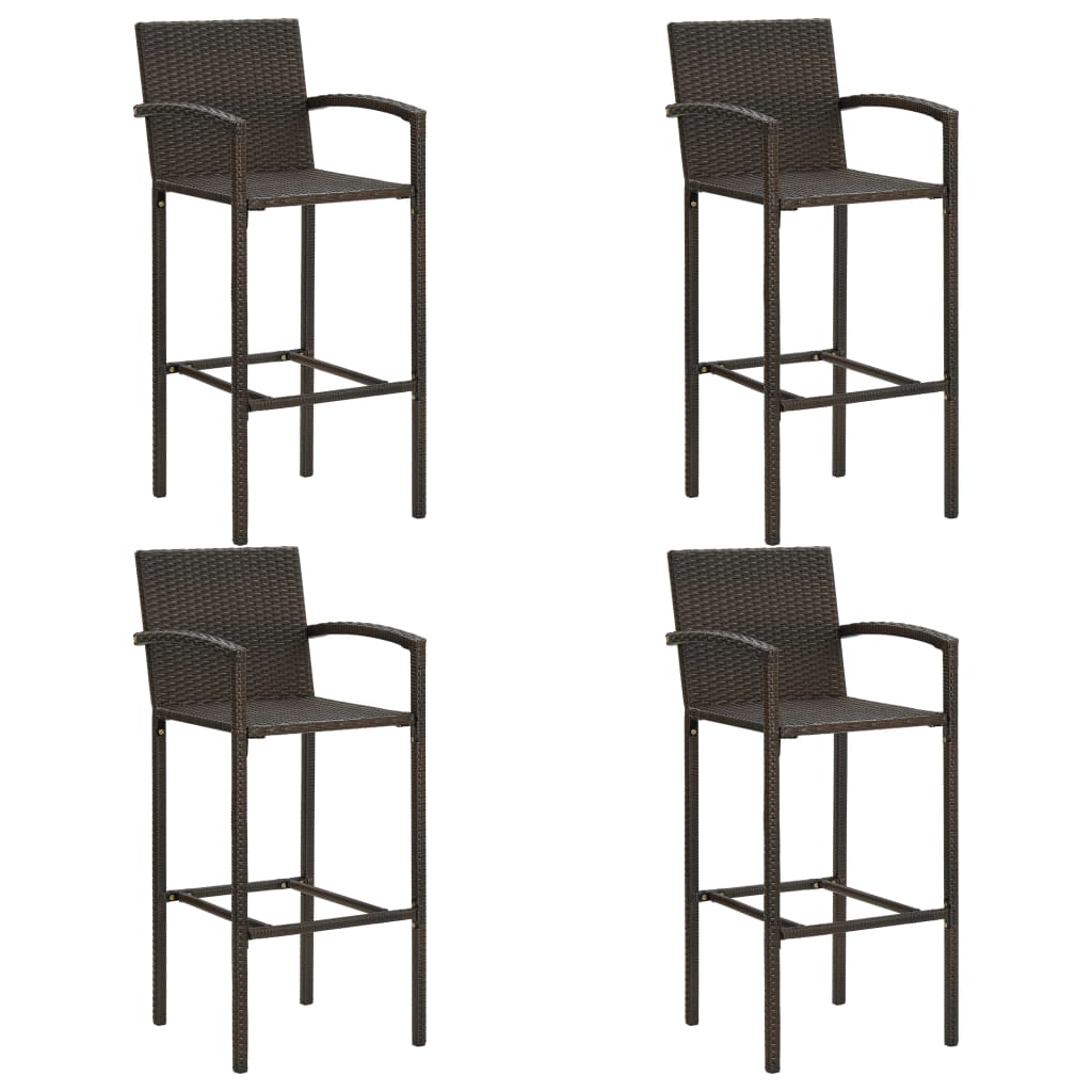 5 pcs conjunto de bar para jardim castanho