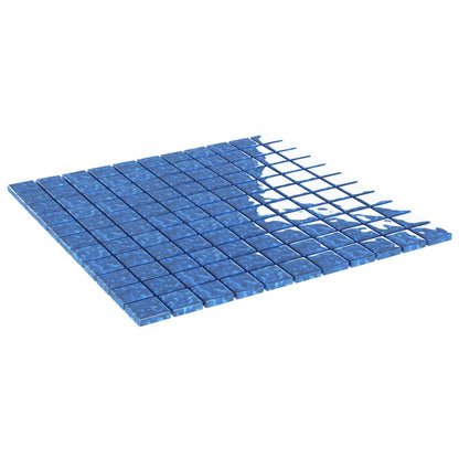 Ladrilhos de mosaico 11 pcs 30x30 cm vidro azul