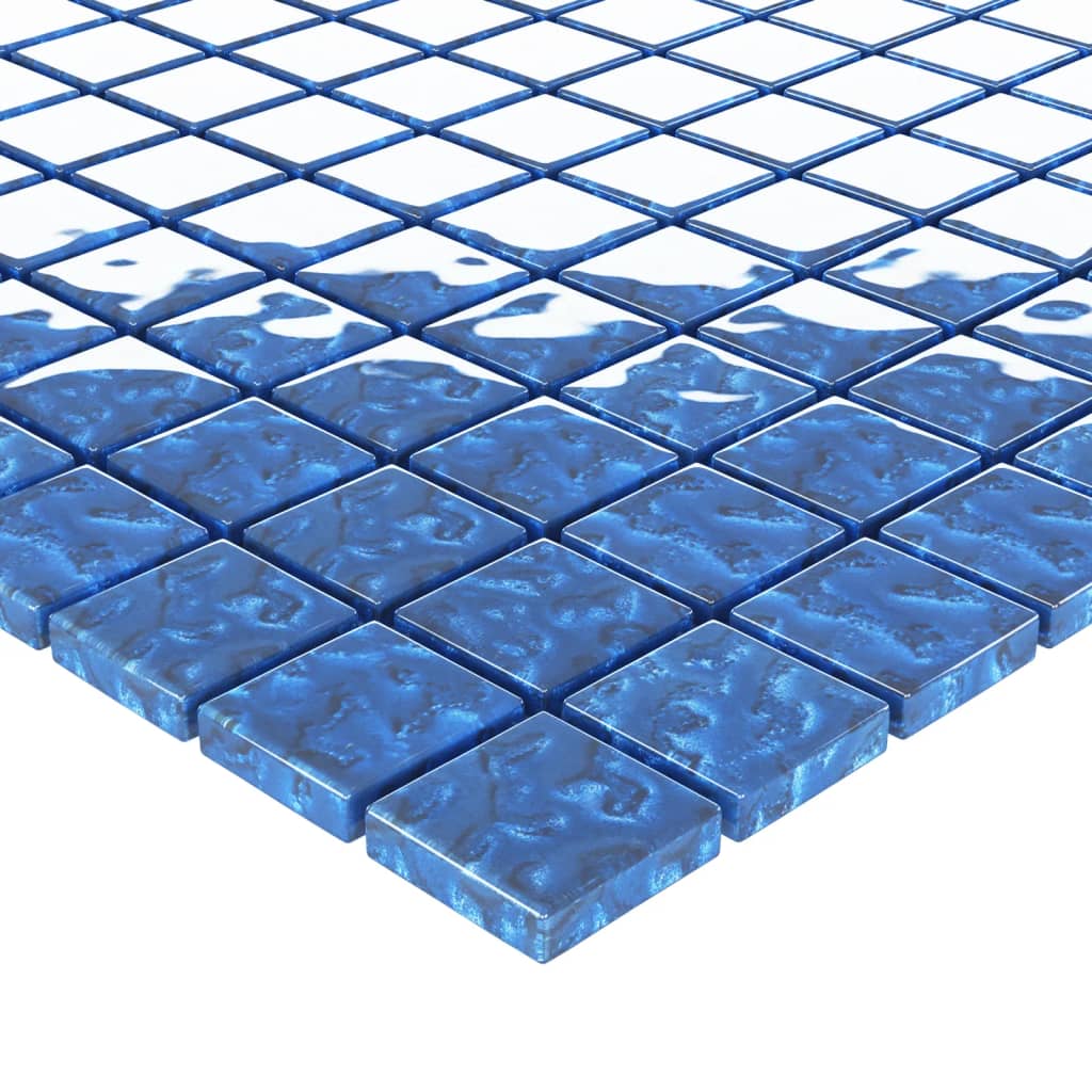 Ladrilhos de mosaico 11 pcs 30x30 cm vidro azul