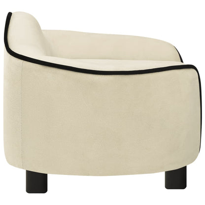 Sofá para cães 67x47x36 cm pelúcia cor creme