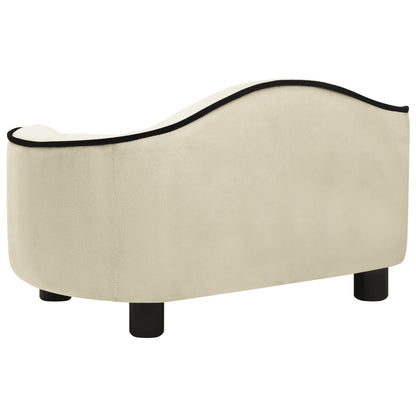 Sofá para cães 67x47x36 cm pelúcia cor creme