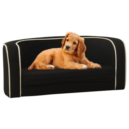 Sofá p/ cães dobrável 76x71x30 cm almofadão de linho preto