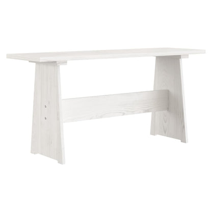 Mesa de jantar com banco pinho maciço branco