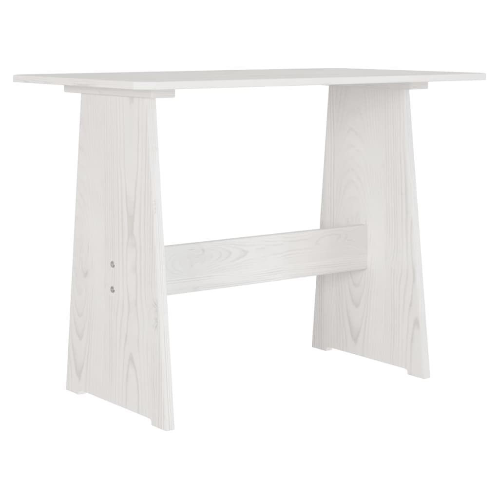 Mesa de jantar com banco pinho maciço branco