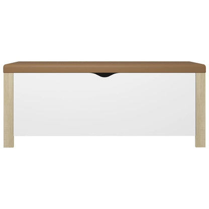 Caixa arrumação c/ almofadão contrap. 105x40x45cm branco/sonoma