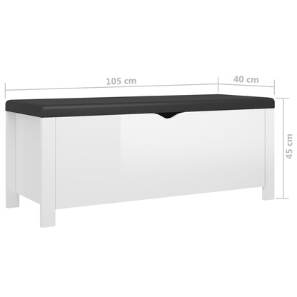 Caixa arrumação c/ almofadão contraplacado 105x40x45 cm branco