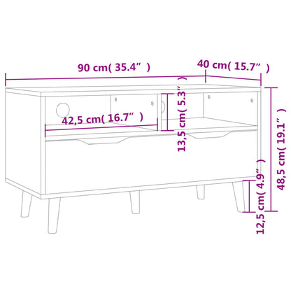 Móvel de TV 90x40x48,5 cm contraplacado branco