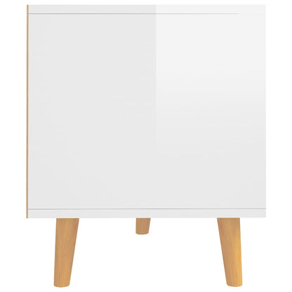 Móvel de TV 90x40x48,5 cm contraplacado branco brilhante