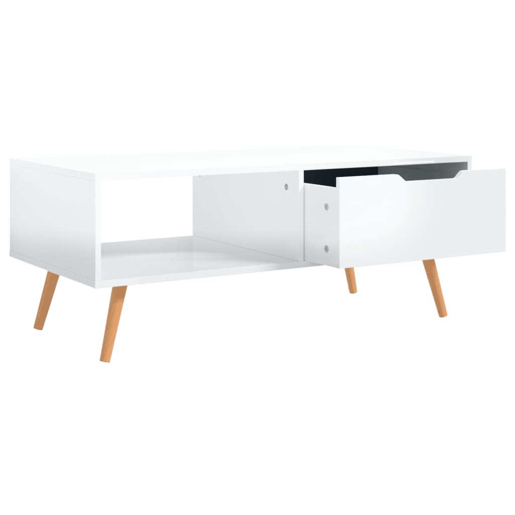 Mesa de centro 100x49,5x43 cm aglomerado branco brilhante