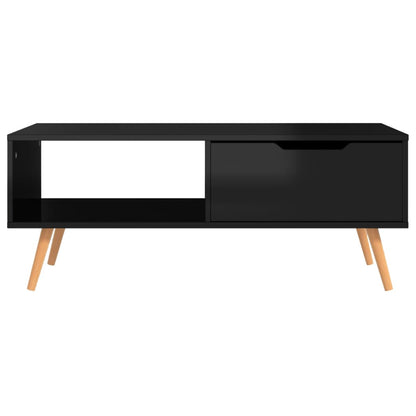 Mesa de centro 100x49,5x43 cm aglomerado preto brilhante