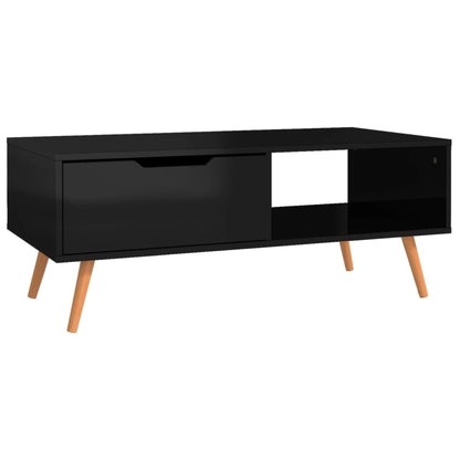 Mesa de centro 100x49,5x43 cm aglomerado preto brilhante