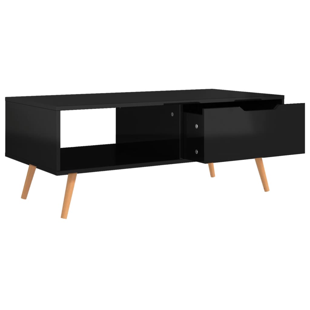 Mesa de centro 100x49,5x43 cm aglomerado preto brilhante