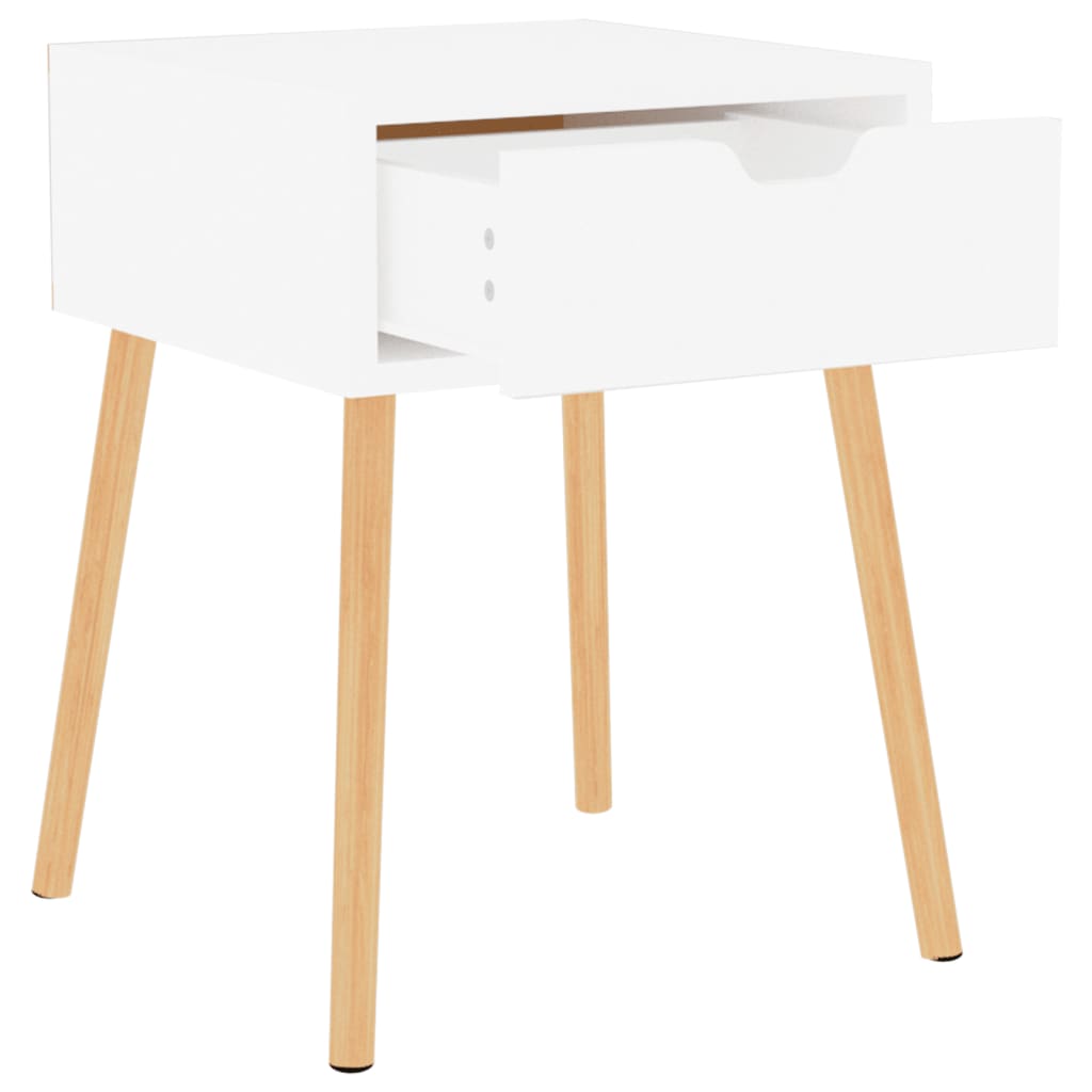 Mesa de cabeceira 40x40x56 cm aglomerado branco brilhante