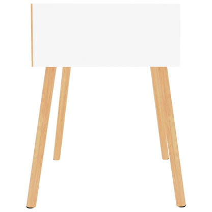 Mesas de cabeceira 2 pcs 40x40x56cm aglomerado branco brilhante