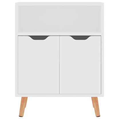 Aparador Eucali com 2 Portas e Prateleira Aberta de 60 cm - Branco - Design Moderno