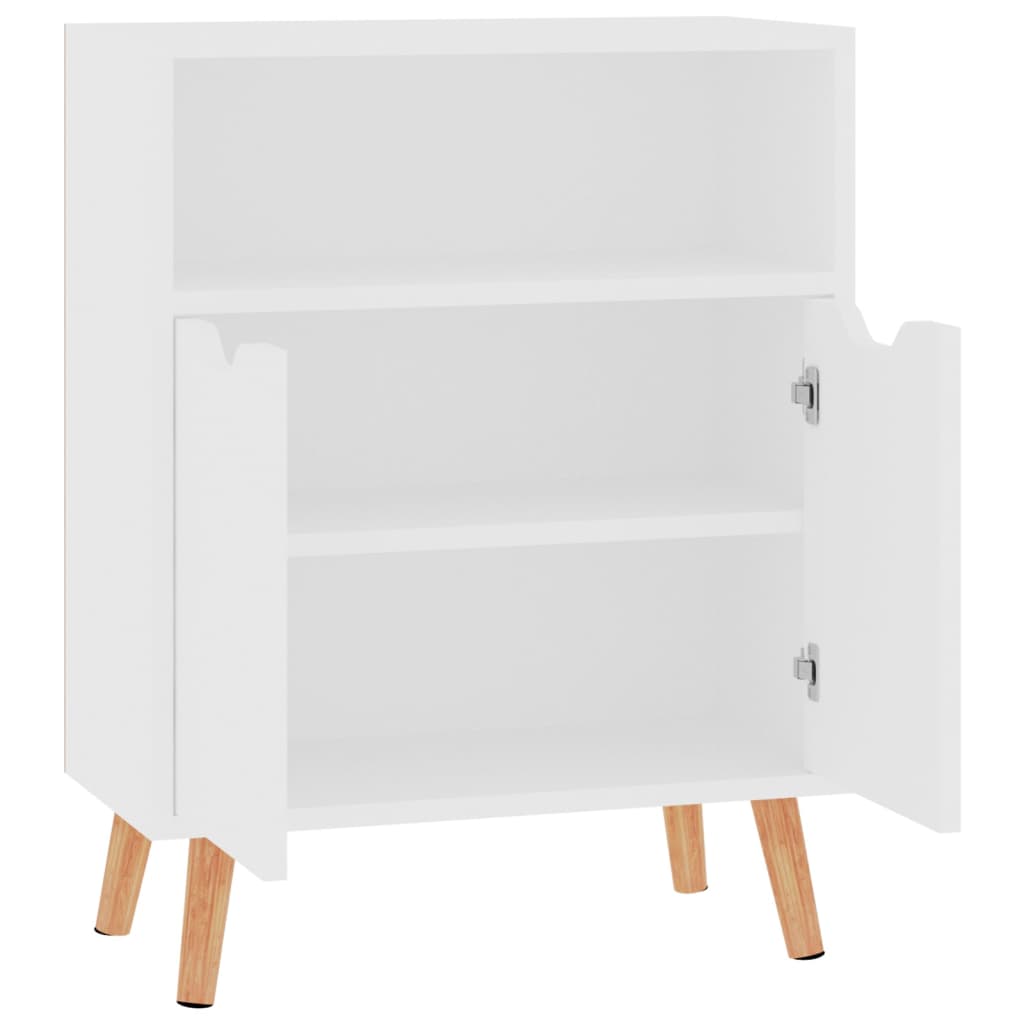 Aparador Eucali com 2 Portas e Prateleira Aberta de 60 cm - Branco - Design Moderno