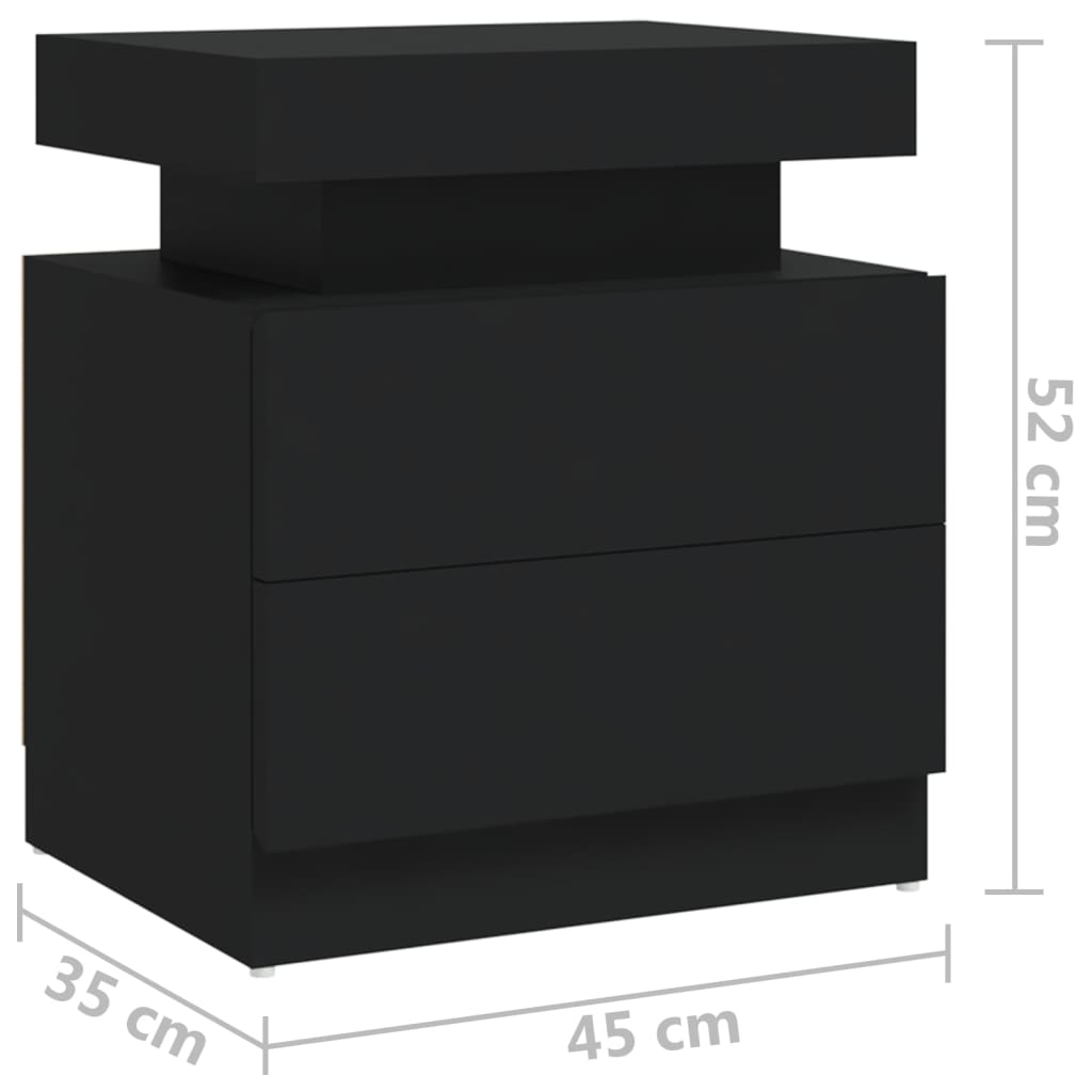 Mesa de cabeceira 45x35x52 cm aglomerado preto