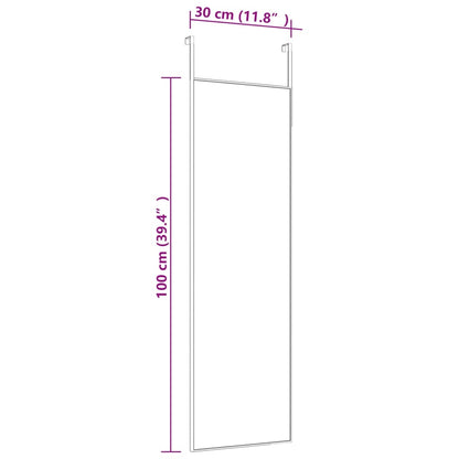 Espelho para porta 30x100 cm vidro e alumínio dourado