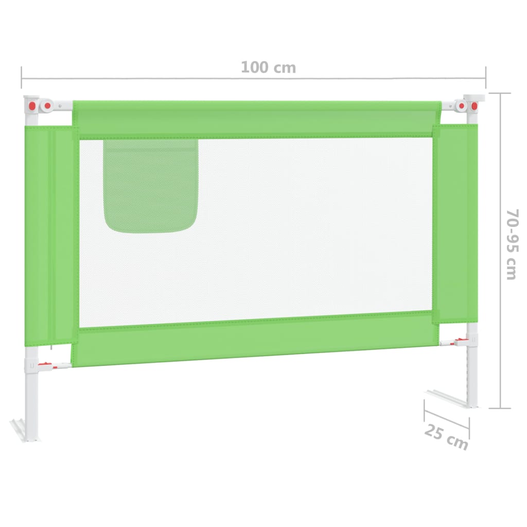 Barra de segurança p/ cama infantil tecido 100x25 cm verde